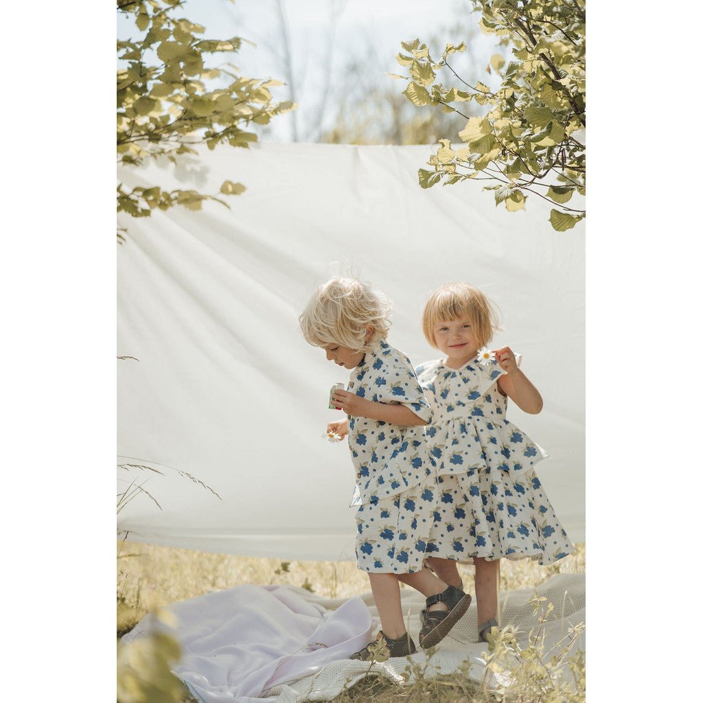 Organic Blueberry Frill Dress
